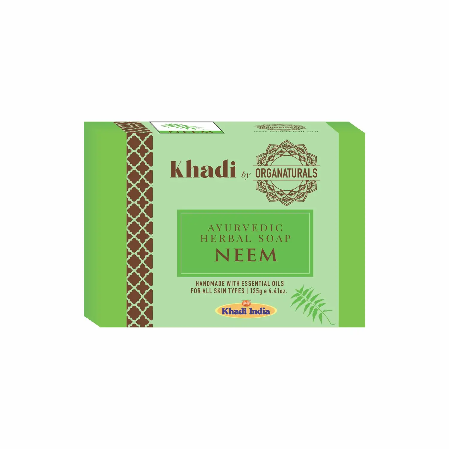 Khadi Ayurvedic Neem Handmade Soap for Bath Moisturizing & Deep Cleansing Suitable for All Skin type - 125g