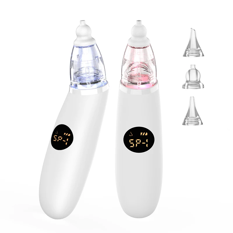 Baby Nasal Aspirator Electric Nose Suction Automatic Nose Cleaner with 3 Silicone Tips 3 Adjustable Suction Level, Music & Light