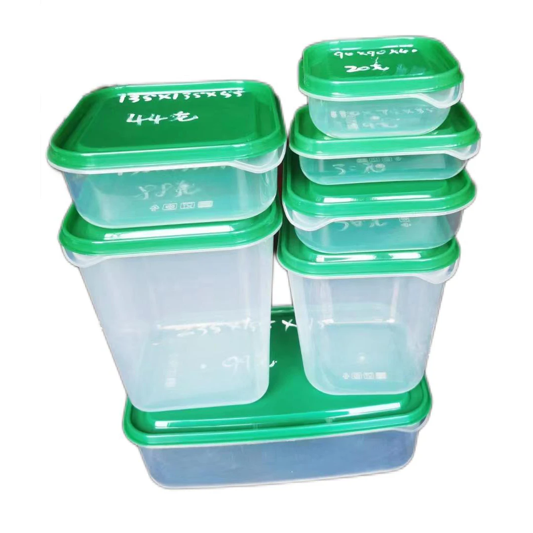 Second Hand Food Container Mould Plastic Used Injection Mold for Green Transparent Sealing Rectangle Food Container
