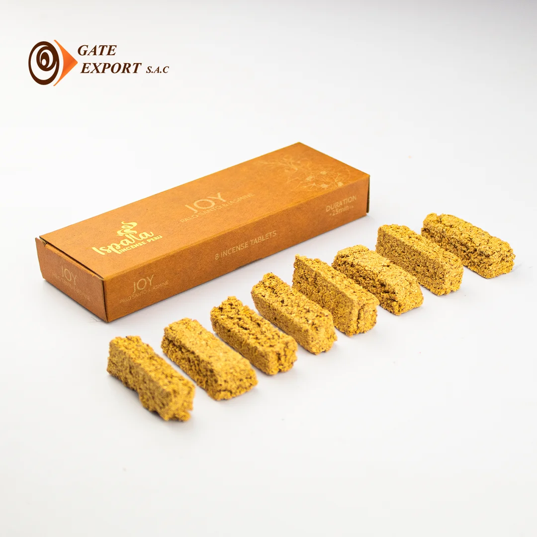 Ispalla Joy Natural Incense Tablets Organic Jasmine Scent Wood Resin Seed Material Therapeutic Aromatherapy Pack from Peru