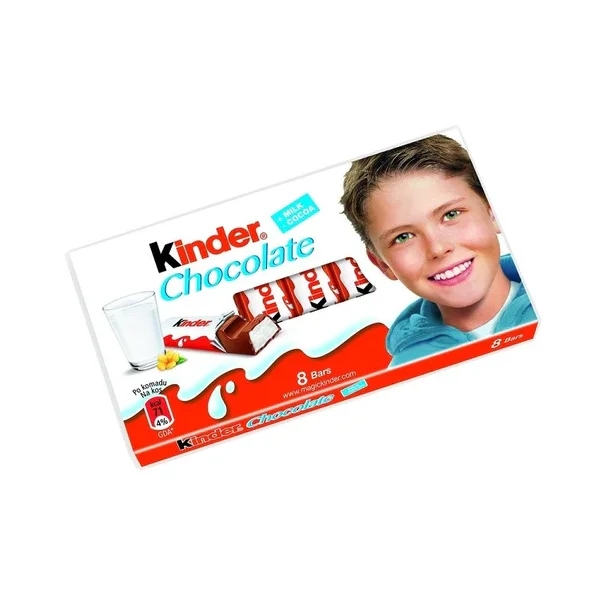 Hot Sale 100g Kinder Bar Milk Chocolate Sweet Taste with Egg Pattern Jam Nut Fruit Biscuit Ingot Solid Form