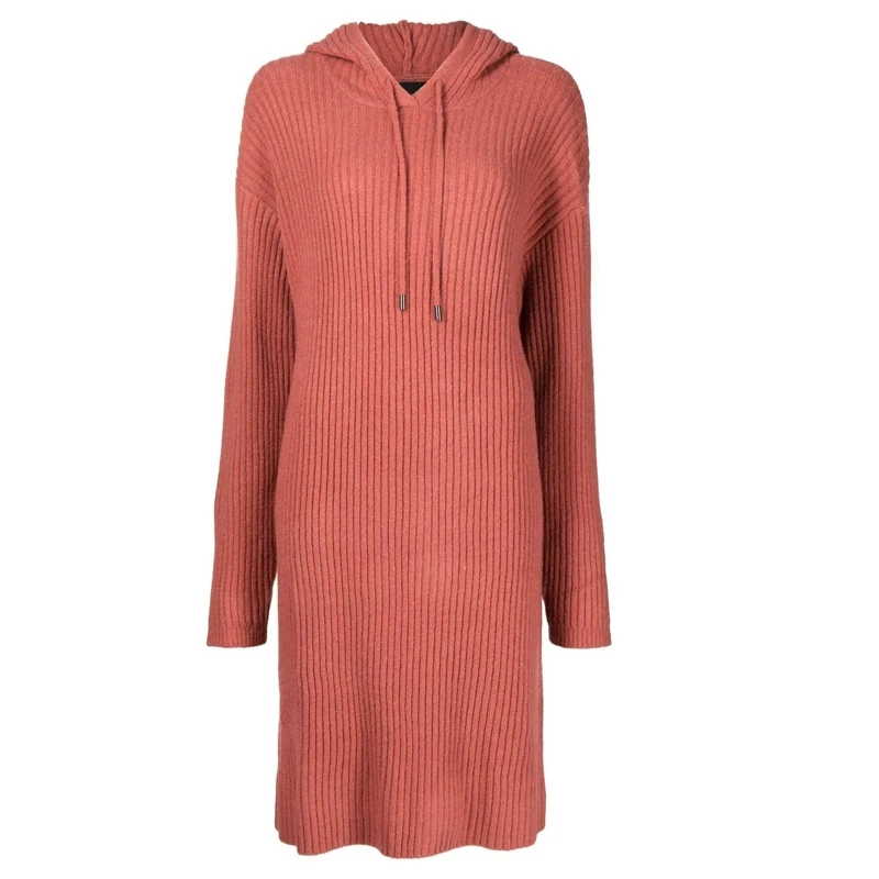 Plus Size Custom Hoodies Women Hooded Knitted Design Knit New Girl Maxi Sweater Dress