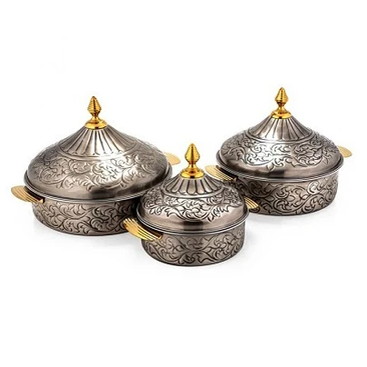 Designer Wooden Decorative Internal Metal Stainless Steel Rust Proof Case Hotpot in Wholesale Price High Quality Hotpots