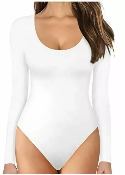 OEM high Quality with 100% cotton Women Long Sleeve Leotard Bodysuit Top Ladies stretch Body Top Tee shirt