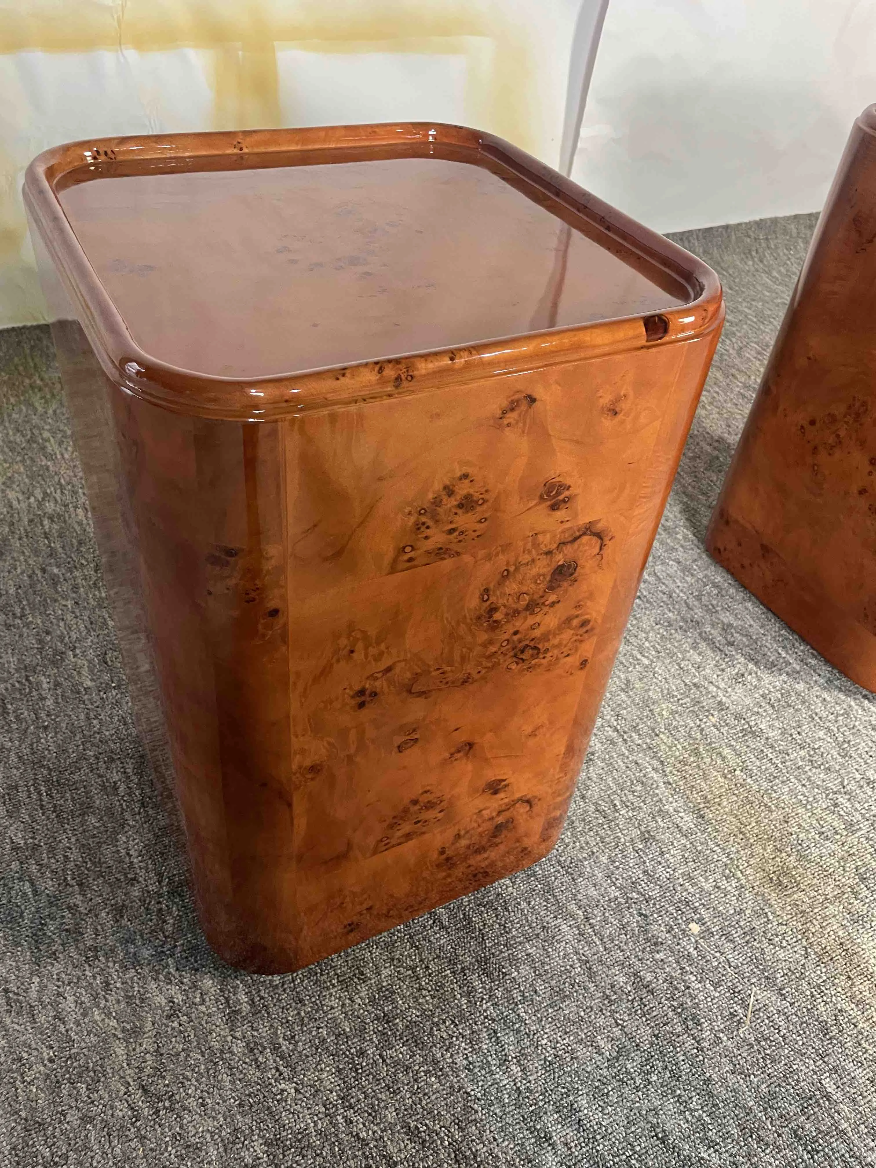 2024 new modern luxury Burl veneer home furniture for plywood decorative panel wooden living room furniture Dawson Side Table