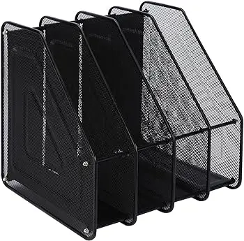 File Racks Vertical Wire Sections Tray Matching File Organizer Wire Mesh Black Office Scrapbook Organizer (Size : 3Grid)