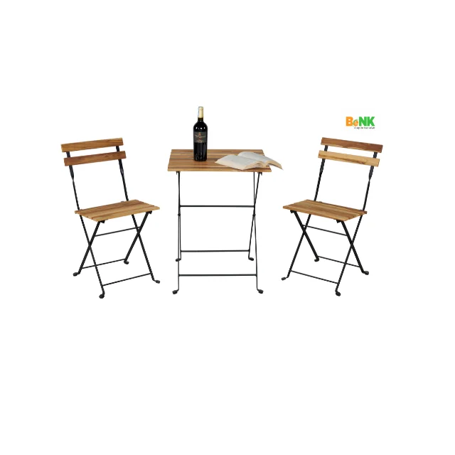 Hot seller patio furniture Teak Bistro Coffee set Table and Chairs for Garden Furniture space Vietnam high quality nice grain