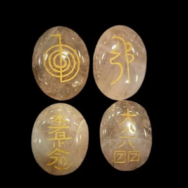 100% Natural crystal wholesale   Engraved Rose Quartz  carving  Crystal Oval  stone Bulk  Quantity