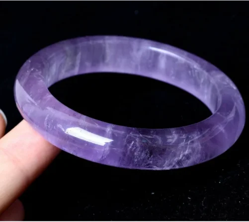 Natural Amethyst bangle New Arrive Amethyst Bracelet Natural Round Bead Bangle Purple Crystal Jewelry Mother Gift