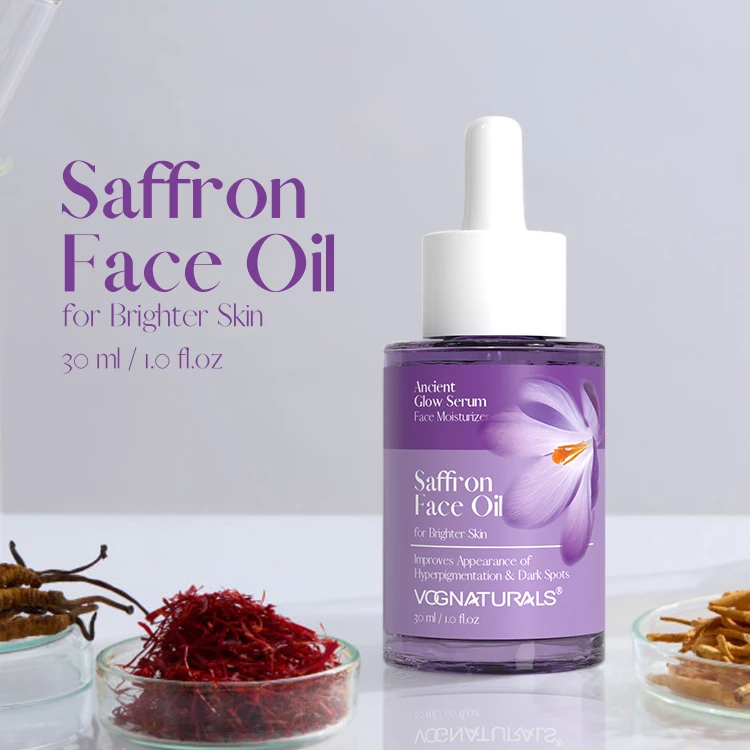 Private Label Saffron Face Oil Serum Brighten Moisturizing Smooth Essential Oil