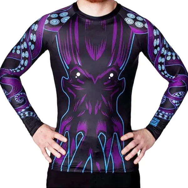 Grappling MMA Rash Guard Sublimation Compression Shirt Bjj Rashguard Custom Printed Mens Men Technology OEM Long Sleeve shirt