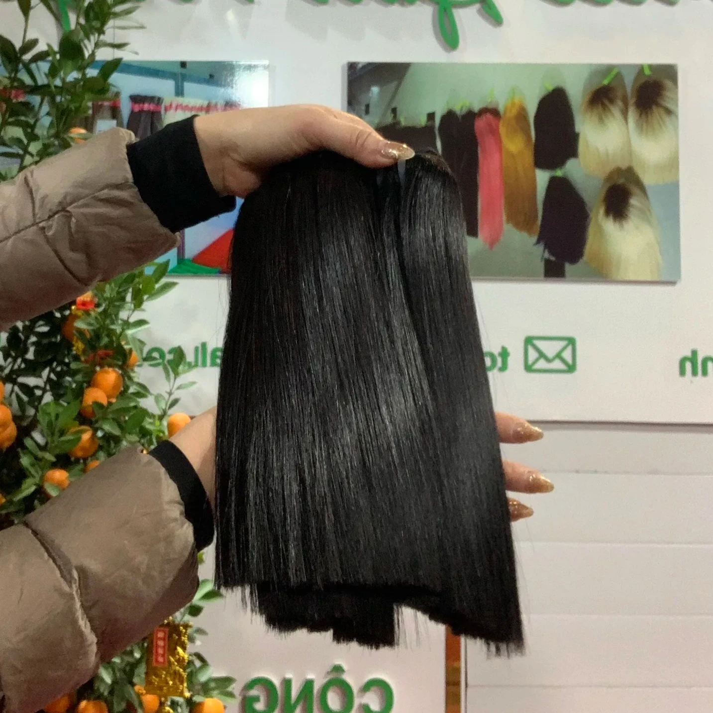 [RTS] Genius Weft High Quality Combo Hair Extensions Super Double Drawn Bone Straight Rawhair Business Vietnam