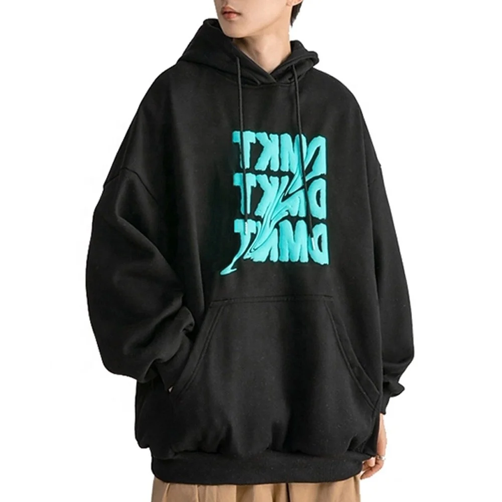 High Quality Customized Hip Hop Pattern Printed Pullover Mens Logo Sweaters Oversized Puff Print Hoodie