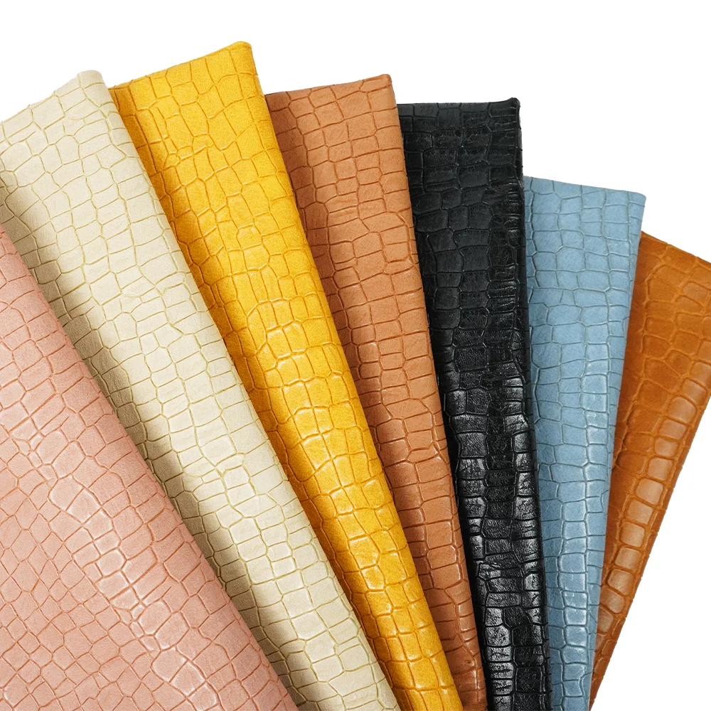 PU Synthetic Leather Croco/Alligator/Crocodile embossed Faux Leather