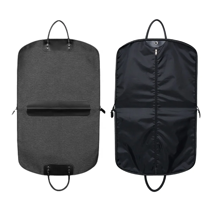 In Stock Foldable Logo Nylon Stitching Leather Mens Travelling Cover Dust Bag Suit Bags