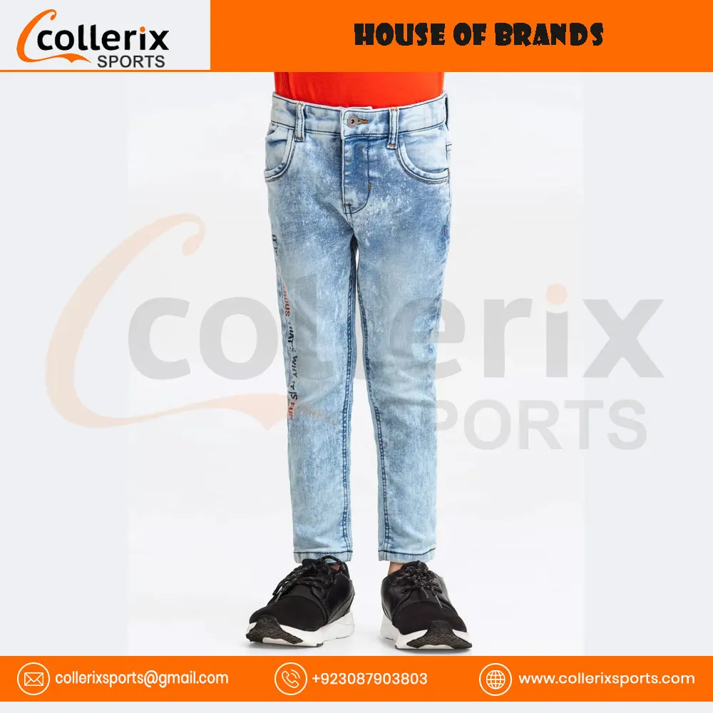 Collerix Denim Autumn Children Boys Simple Denim Vest Kids Casual Girls Clothing Boys Jeans fashion pant