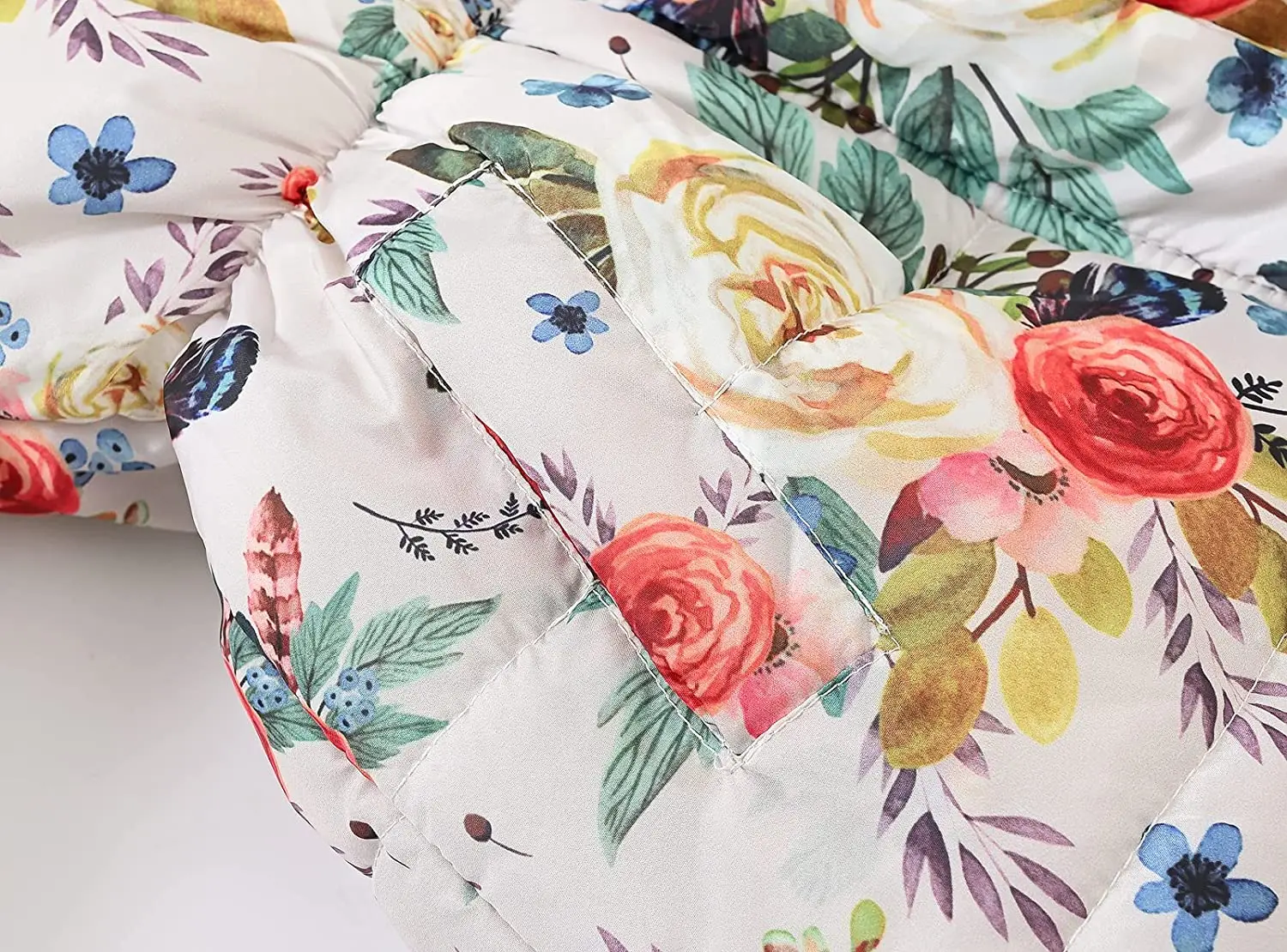 custom Wholesale OEM high quality full print kid winter coat girl with fur at hood waterproof windproof girl thick winter coat