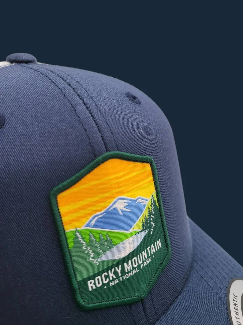 Rocky Mountain National Park Trucker Hat, Custom Patch Classic Yupoong Snapback Hat, Wholesale Flat Brim Hip Hop Sports Hats
