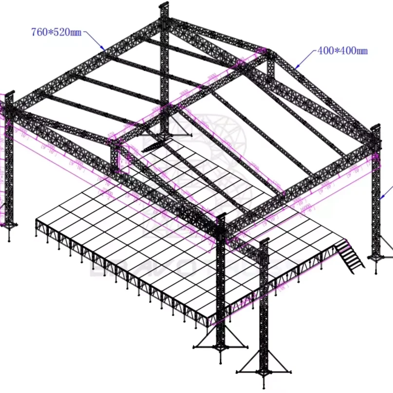 Настраиваемая наружная ферменная крыша с алюминиевой фермой для концертных мероприятий
