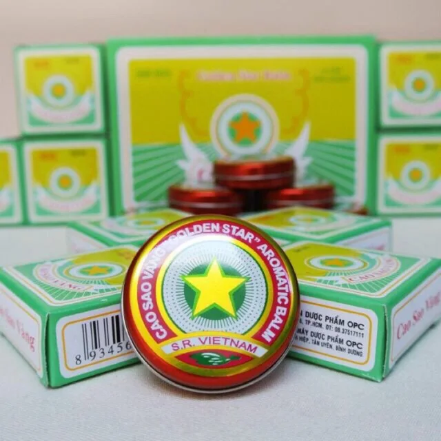 Golden Star Balm 10g/ Vietnamese Cao Sao Vang / Vietnamese All Natural Aromatic Balsam Medicinal Ointment