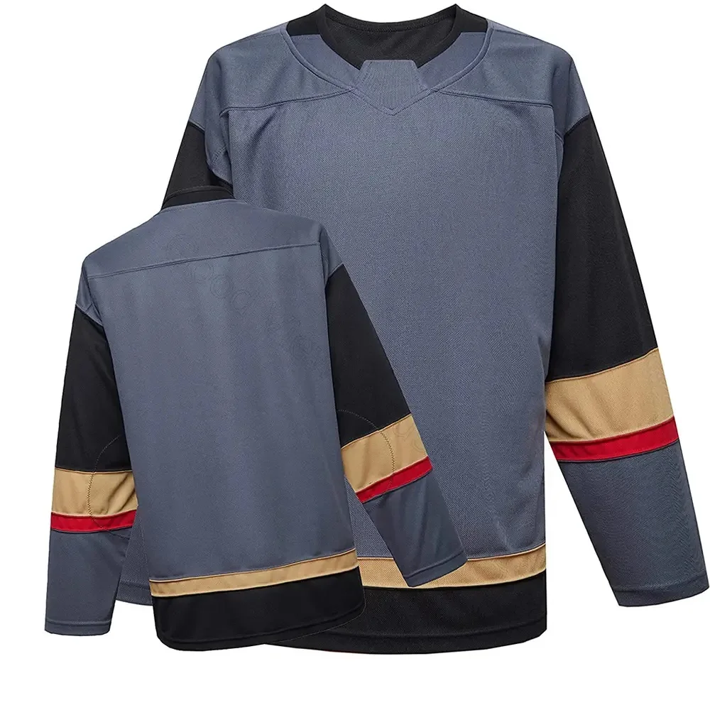 Wholesale custom design sublimated printing blank ice hockey jersey stitched embroidered hockey jerseys adult unisex MS-IHJ-05