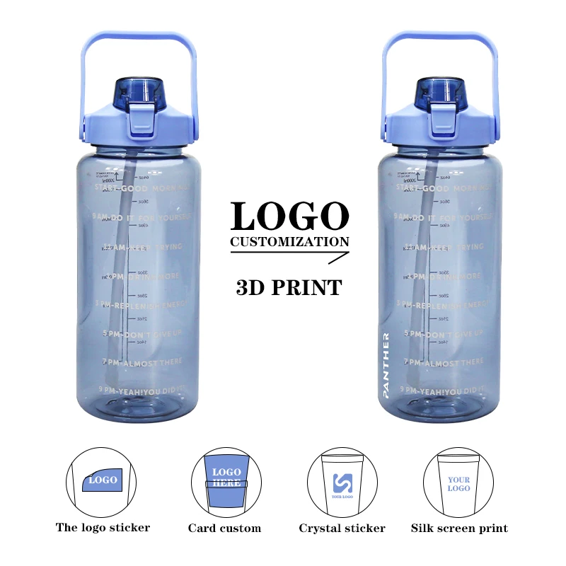 Large Motivational One Gallon Water Jug Leakproof Tritan 64 oz Big Gym Sport Water Bottle to Keep Women Men Father