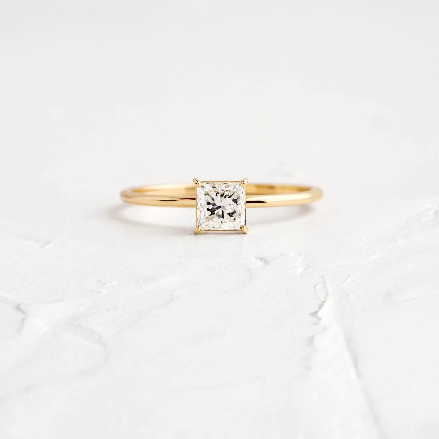 Custom Handmade Vintage Art Deco Ring Solid Gold Princess Moissanite Engagement Ring Filigree Wedding Ring Estate Jewelry Gifts