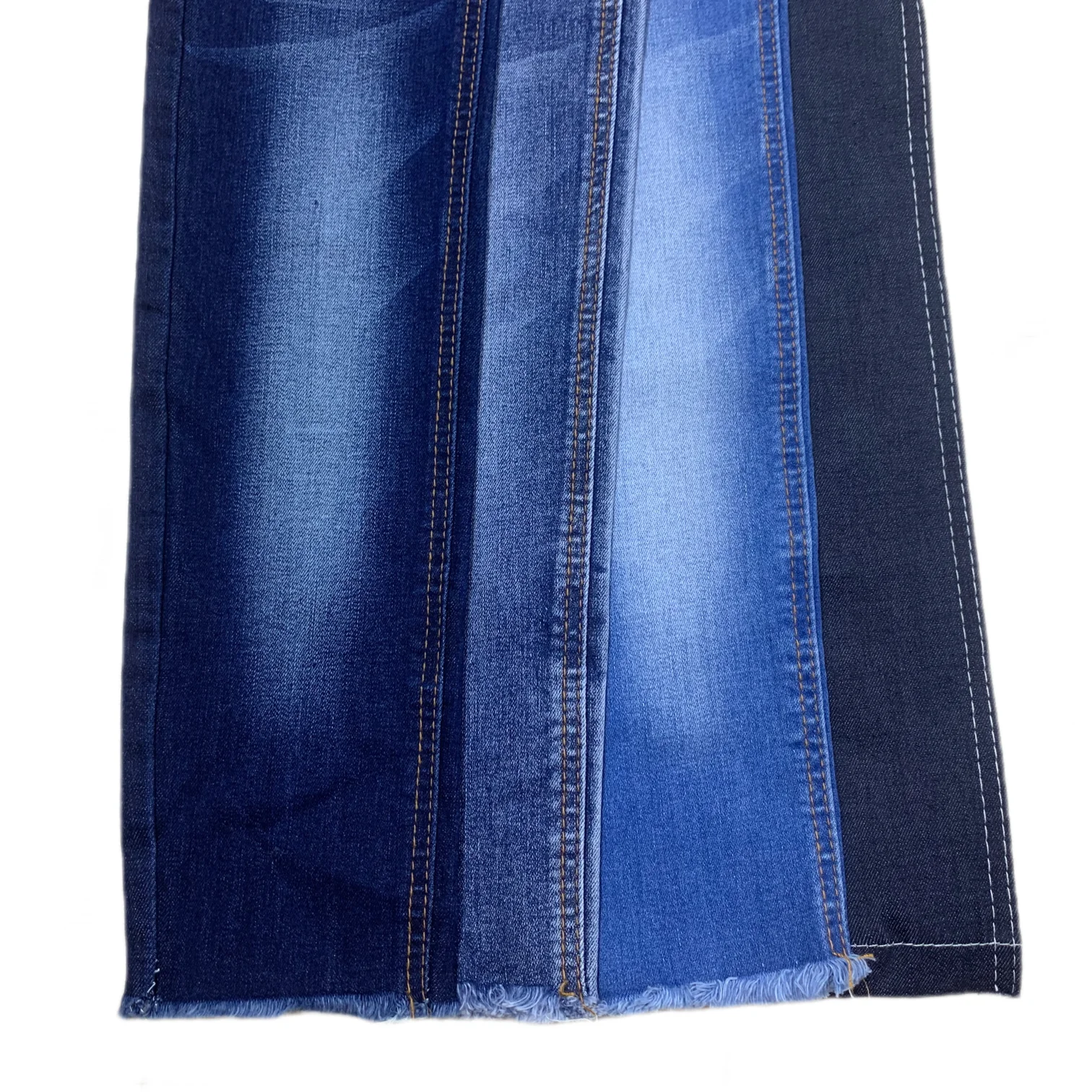 Hot Sale Indigo Blue Stretch denim fabric Twill Yarn Dyed Denim Clothing Material Washed Cotton Jeans China Fashion design