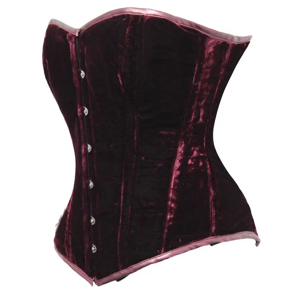 COSH CORSET Overbust Steelboned High Quality Burgundy Velvet Corset New Arrival Best Breathable Outfit Dress With Accessories