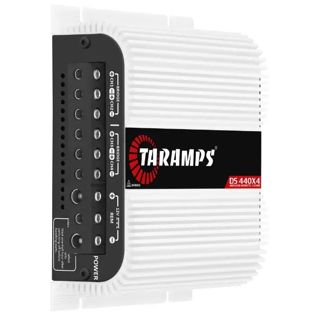 Taramps DS 440x4 440 Watts RMS 4 Channel 2 Ohms Amplifier Multichannel Digital Crossover HPF LPF Pass Bridgedable Car Audio Show