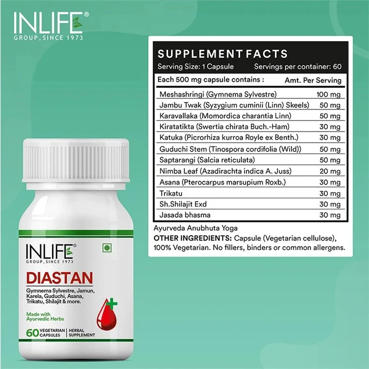 Purchase Inlife Diastan Capsules Herbal Ayurvedic Supplement 60 Capsules at low cost