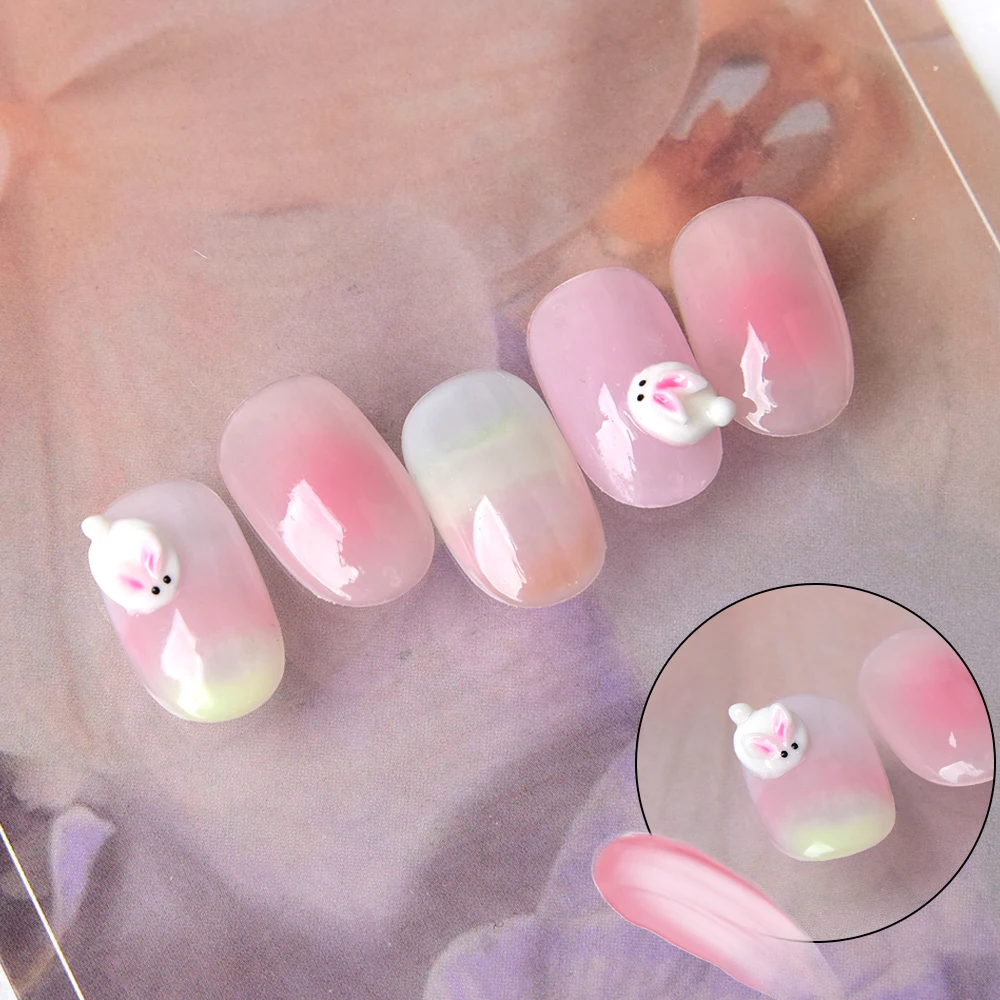 Spring nails bunny tongue color JJINTTAK pink nails pastel color gel polish syrup jelly gel best design nail artist uv gel set