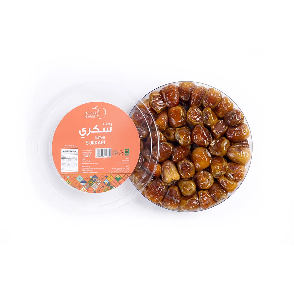 High Quality Fresh Sukkari Rutab Dates 1 Kg in Dates Crystal Box Sukkari Rutab Wet Dates Saudi Arabia