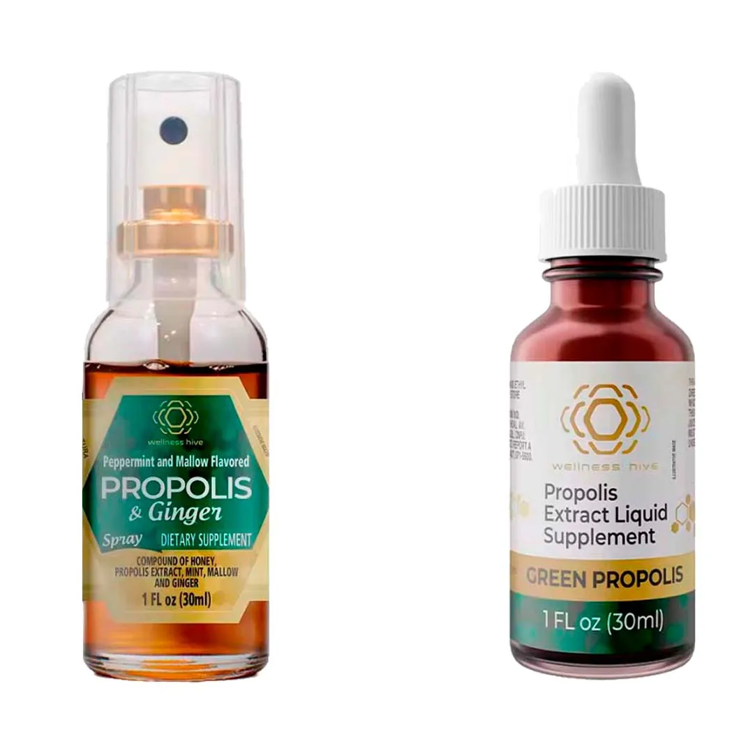 Kit Propolis GREEN PROPOLIS EXTRACT 15% DROPS  And GREEN HONEY PROPOLIS AND GINGER EXTRACT 30ml