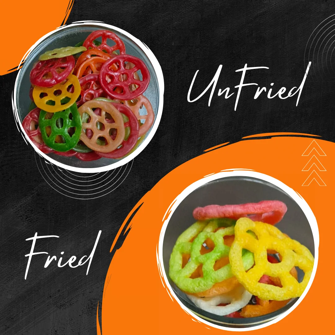 Coloured Unfried Fryums Grain Snacks Delicious and Healthy Snack Food