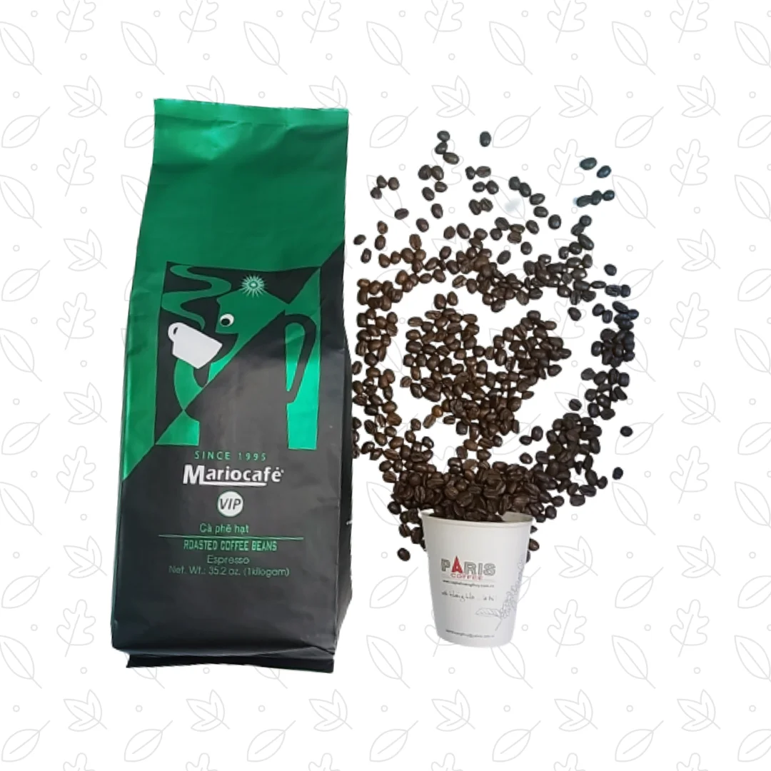 Хорошая цена средней обжарки Марио кафе бренд 16-экран Арабика жареного кофе в зернах с HACCP ISO 9001:2015 из Вьетнама 1 кг