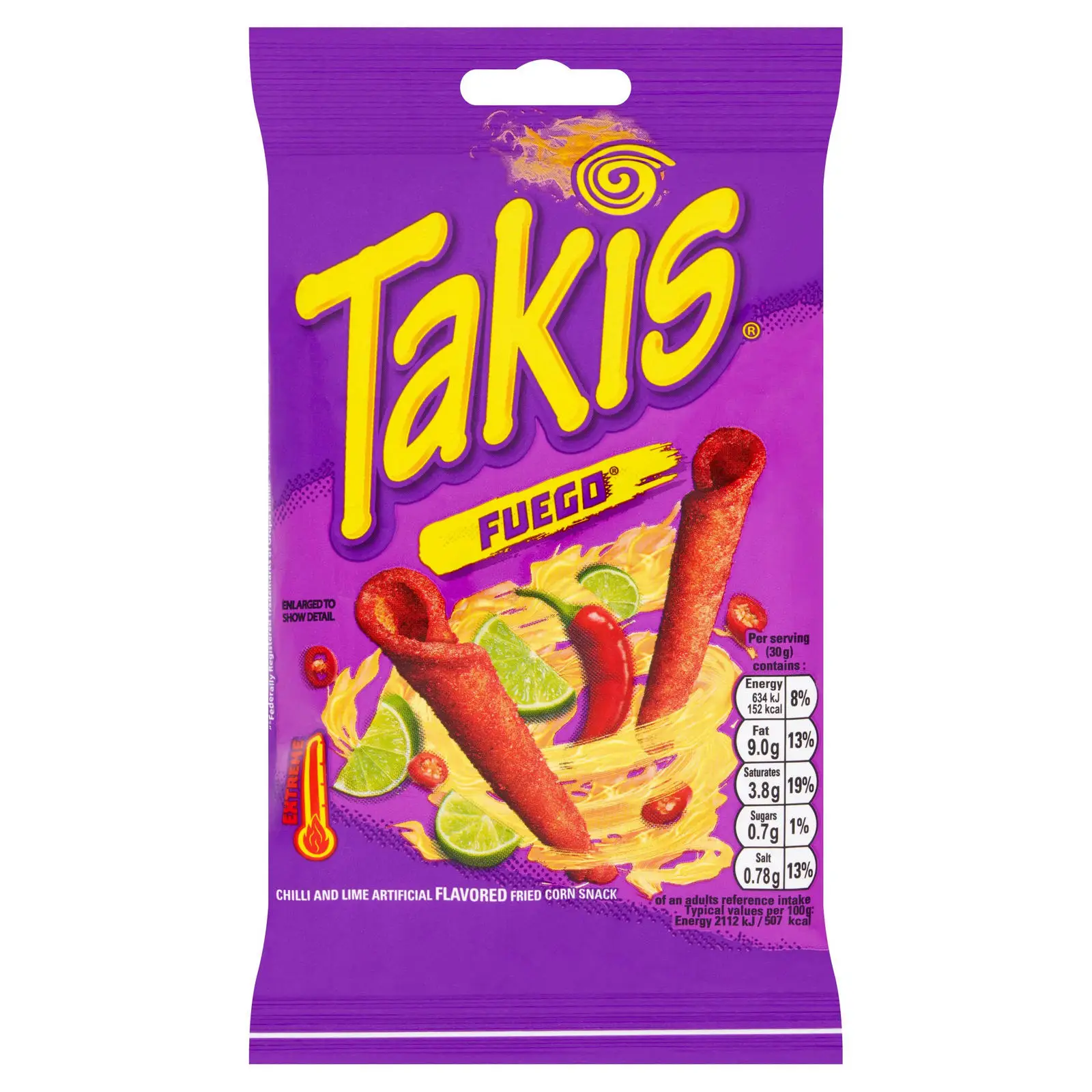 Top Notch Quality Takis Rolled Tortilla Chips - Fuego Hot Chili and Lime & Takis Limited Edition Blue Heat Pepper