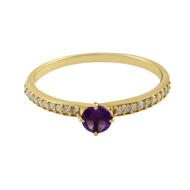 Amethyst stone Victorian pattern-925 sterling silver zircon multi gemstone wholesale ring