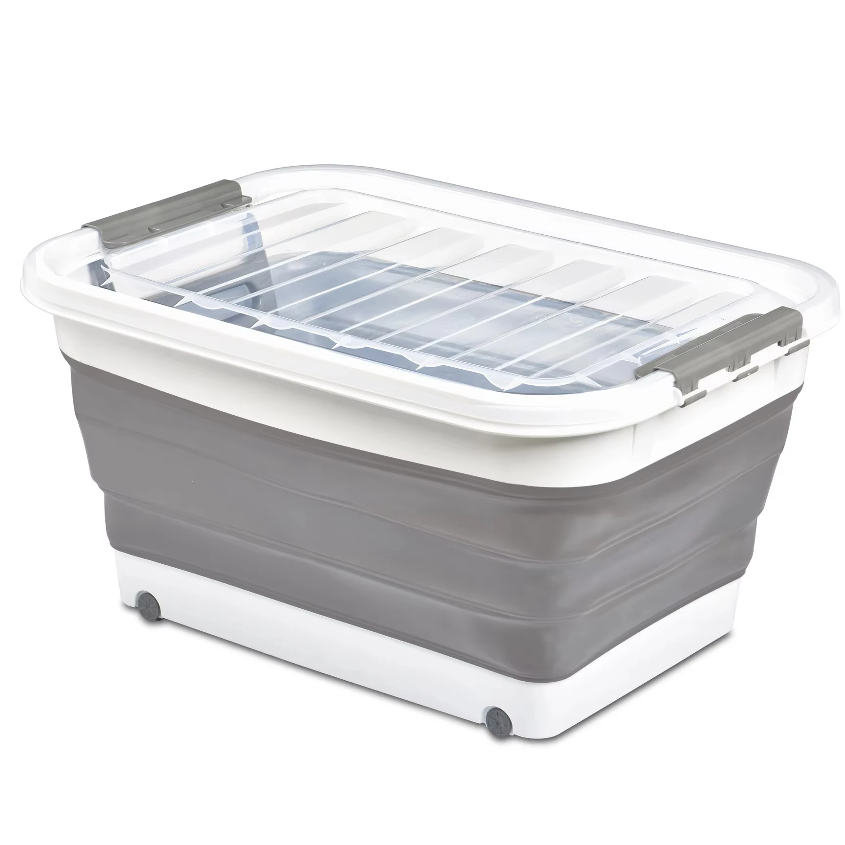 Large Capacity 65 L Collapsible Storage Container with Wheels Foldable Organizer Box Home Office Garage Amazon FBA Plastic Cars