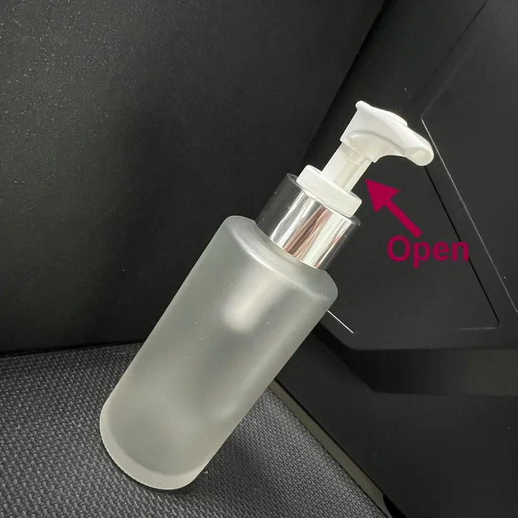 100ml cosmetics frosted glass bottle with pump