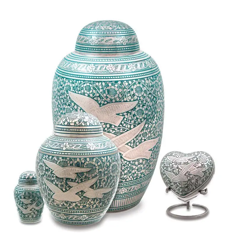 Cremation Urn for Ashes Metal Brass Customized Human Urns with Lids Wholesale Urns Funeral Supplies