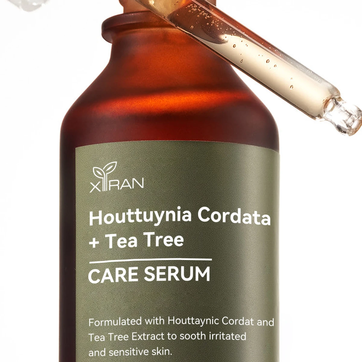 Custom Logo Houttuynia Cordata Serum For Face Deep Soothing with Tea Tree Calming Acne Treatment Facial Serum Essence