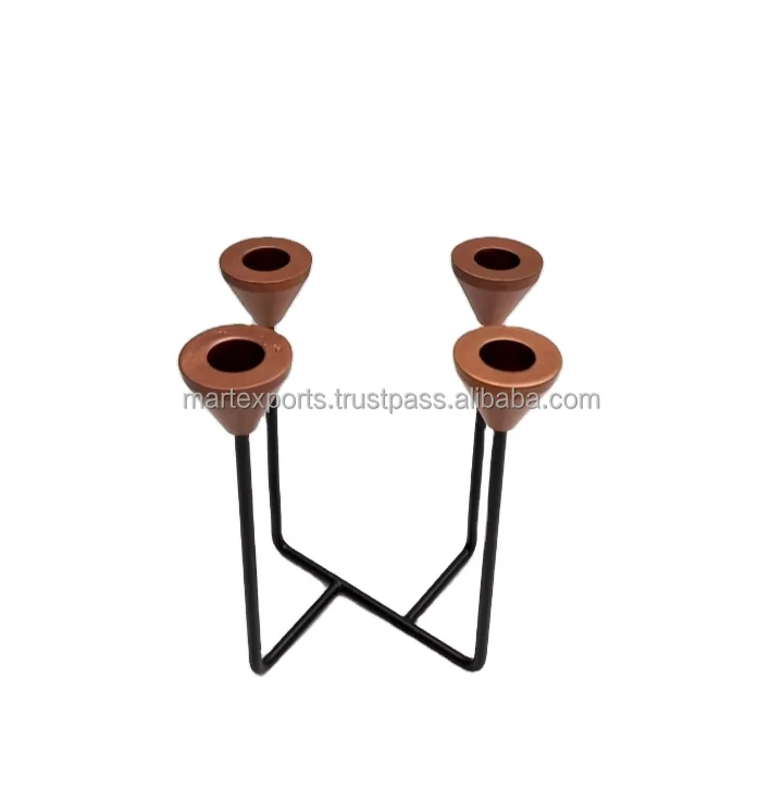 Nordic Style Bronze Candle Holder 4 Arm Candelabra Wedding Table Centerpieces Candlesticks metal candle holder