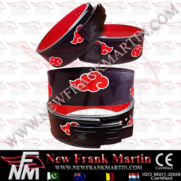 NFM Anime Weightlifting Belt Character Akatsuki Cloud Print Lever Buckle Power Lifting Gym Training Leather OEM ODM Custom Logo
