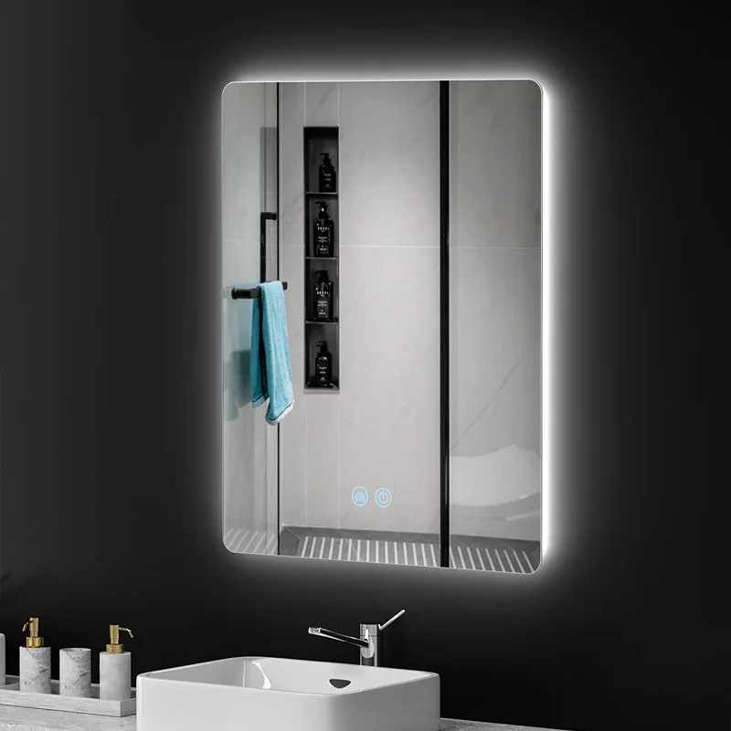 Smart square mirror lamp touch decorative makeup bathroom toilet stepless dimming modern led wall lamps smart home lights