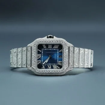 Hand Made Stainless Steel Diamond Watch Custom Branded Colorful Premium Quality Antique Iced Out vvs Diamond Watch for Men