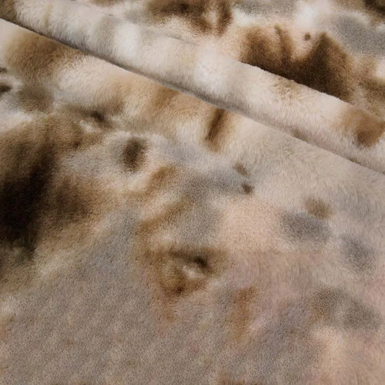 Super Soft Skin-friendly 400gsm Fleece 100%Polyester Colorful Pad Dyed Rabbit Faux Fur Fabric