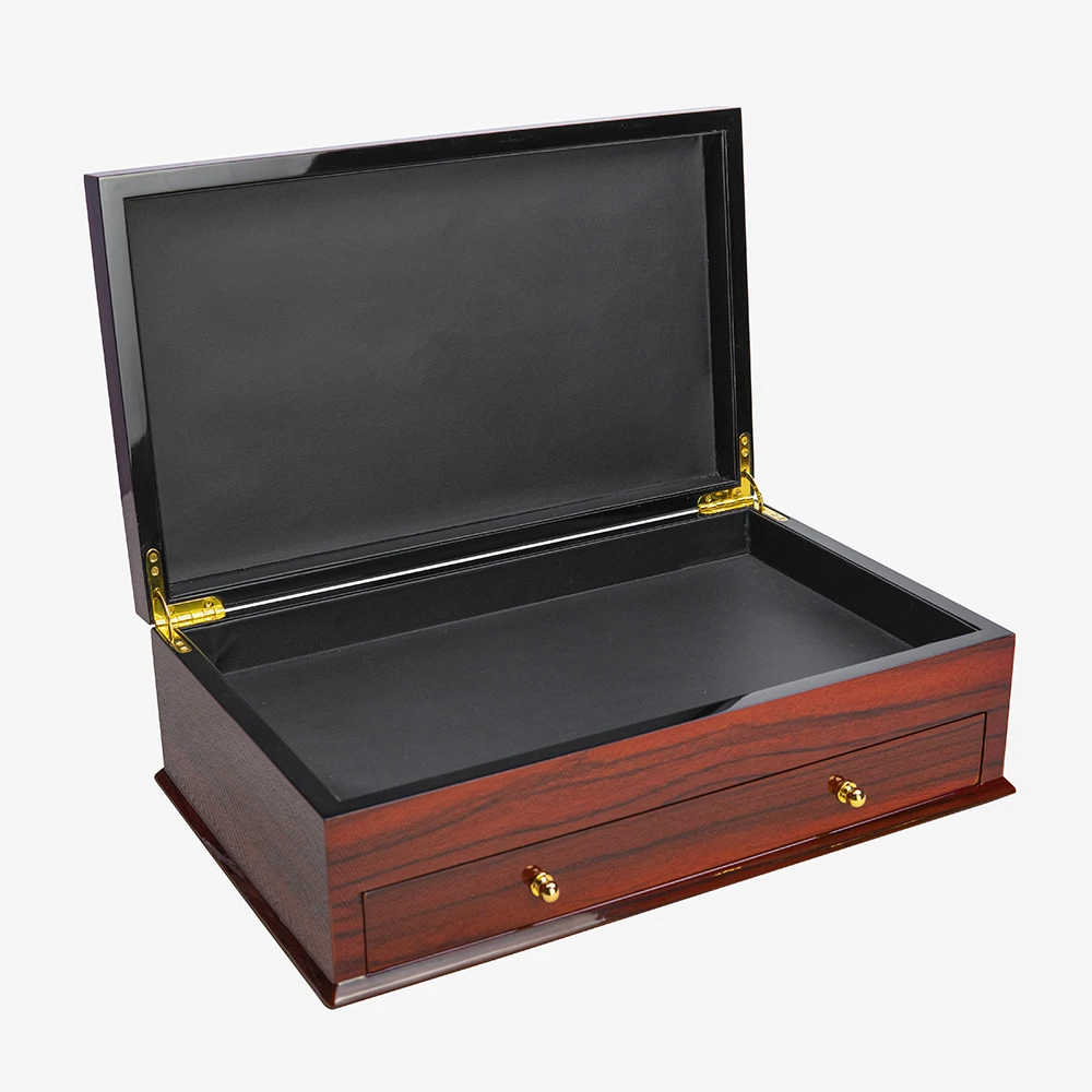 Luxury Rosewood Wood Grain Lacquer Wooden Gift Box for Valuables With SABER Certificate