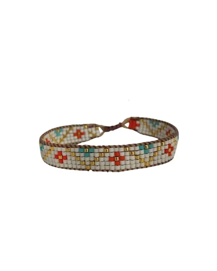 Unique Design Full Customized Multi-color Beaded Embroidery Bracelet with Seed Beads Light Weight Easy Wear Bracelet