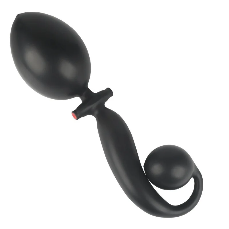 Liquid silicone double-shaped inflatable anus removable silicone sex toy expansion anal plug masturbation dog tail anal plug